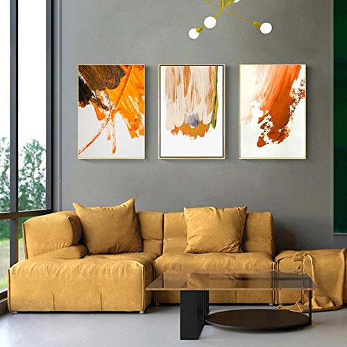 LTXMZ Moderne Abstrait Orange Rouge Noir Peinture Nordique Affiche Simplicité Toile Tableau Murale Tableaux pour Salon Murale Art Maison HôTel Decoration 40x50cmx3 Pas De Cadre Cover