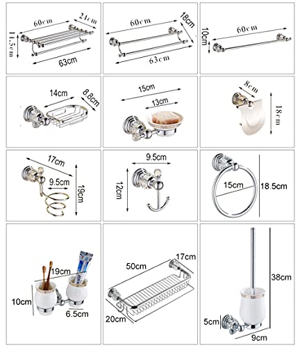 Quincaillerie de salle de bain porte-serviette étagère cristal - 3