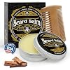 MEKER Beard Balm, Beard Softening Leave-in Balm with Brush, All-Natural Anti-Itch, Organic Beard Conditioner for Softening, Stops Itch, Grows, 3.52 OZ