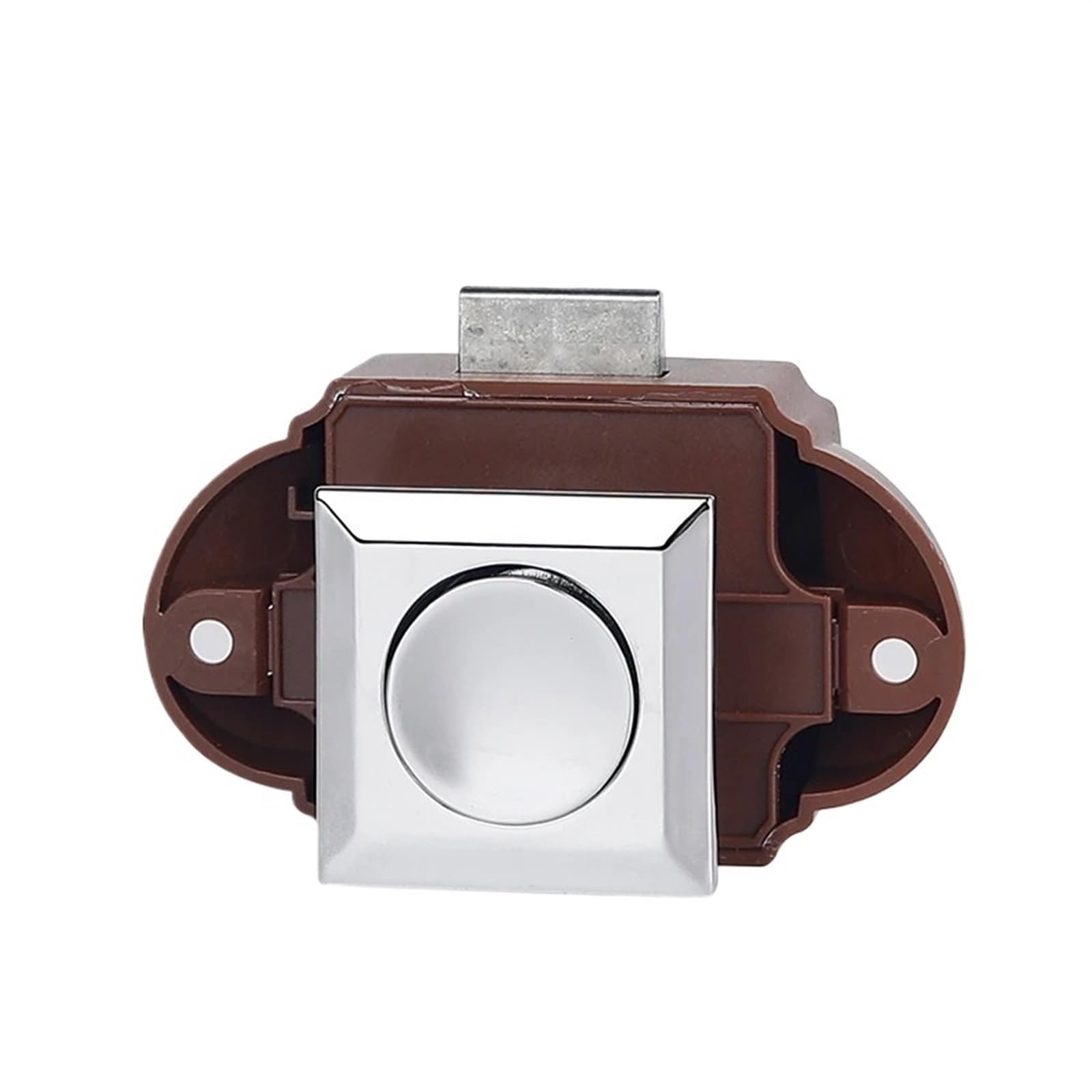 Camper Auto Push Lock 26mm RV Caravan Boot Wohnmobil Schrank Schublade Schloss Keyless Push Button Latch Möbel Hardware 1Pcs(Chrome)
