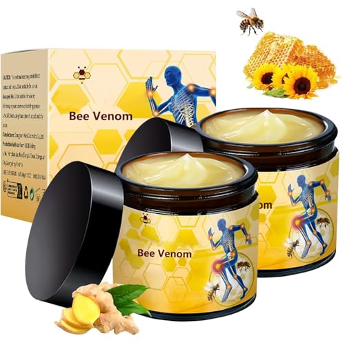 Bee Venom Joint Relief Cream, Bee Venom Joint Gel with Natural Formula for Neck,Waist,Back Hand Feet and Leg(2 Bottle)