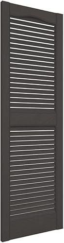 Miniatura 175 de Builders Edge 12 pulgadas de ancho x 48 pulgadas de alto, montante central superior de catedral estándar, persianas con listones abiertos, incluye