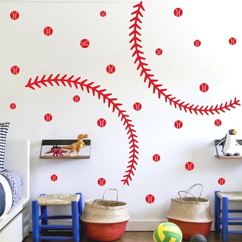 Vinilo decorativo baseball grandes puntadas para pared miniatura 3