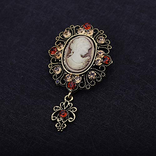 Gzrlyf Victorian Cameo Pin Vintage Rhinestone Brooches Jewelry3
