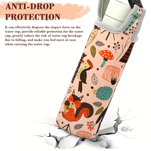 Image of HASTHIP Outdoor Bottle Carrier Sleeve for 500-750ml Bottles, Portable Insulated Water Bottle Holder with Handle Adjustable Strap, Thick Durable Polyester for Hiking, Travel, and Daily Use
