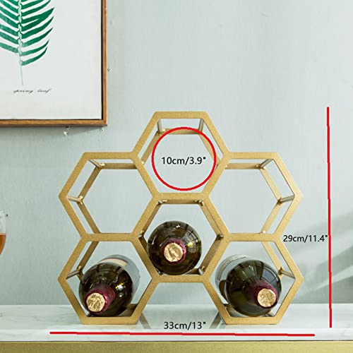 Soporte para Botellas de Vino Metálico, Portátil, Dorado miniatura 7