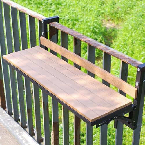 Mesa de bar plegable para balcón al aire libre para barandilla, mesa auxiliar de patio para espacios pequeños (120 x 25 cm)