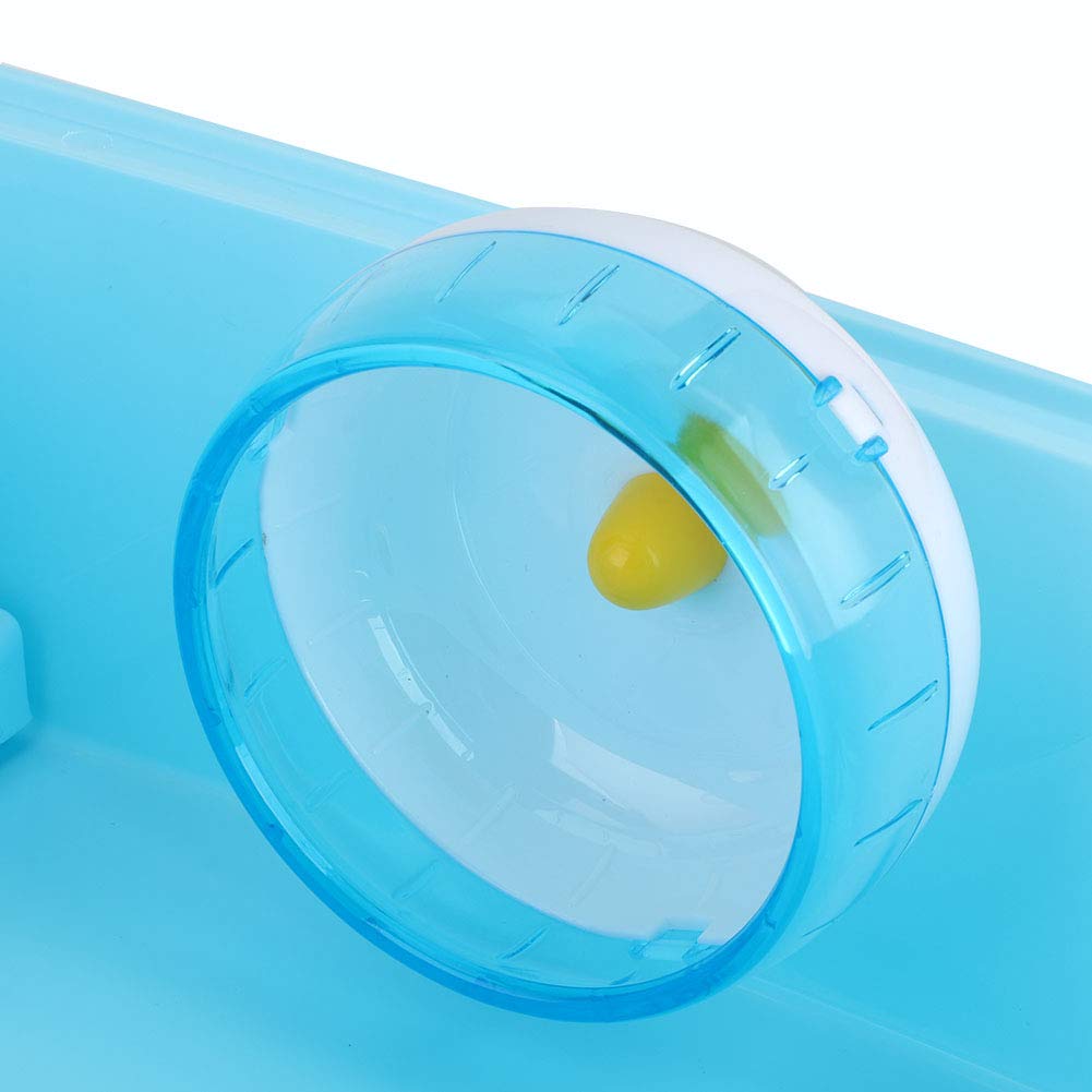 Acryl Hamsterkäfig mit Transparentem Blauen Lebensraum, 2-stöckige Plattform, Belüftungslöcher, Wasserflasche Zubehör für Kleintiere