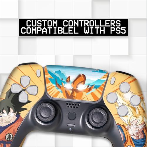 Image of Overpowered Gokku Custom PS-5 Controller Wireless compatible with Play-Station 5 Console by BCB Controllers | Proudly Customized in USA with Permanent HYDRO-DIP Printing (NOT JUST A SKIN)