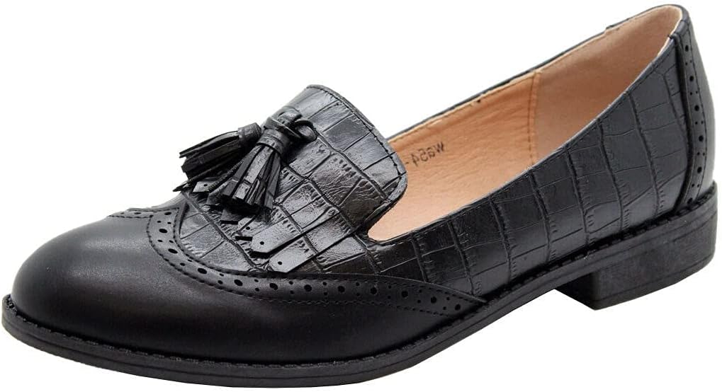 SAUTE STYLESLadies Flat Loafers | Womens Tassel Pumps | Ladies Pumps Shoes | Womens Work Shoes | Ladies Office Pumps | Womens Classy Shoes | Ladies Brogue Loafers | Womens Croc School Shoes Size 3-8