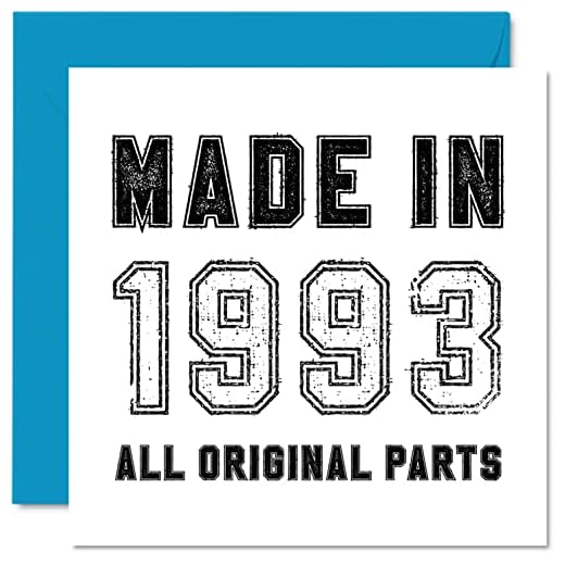 Tarjeta felicitación 29 cumpleaños hombres, mujeres, él ella, fabricada en 1993, todas las piezas originales, divertida tarjeta felicitación 29 cumpleaños papá, mamá, hermano, hermana, 145 mm x 145 mm