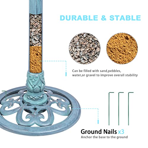 33 Inch Height Bird Baths Polyresin Lightweight Large Birdbaths For Outdoor Garden Decor #TOP3