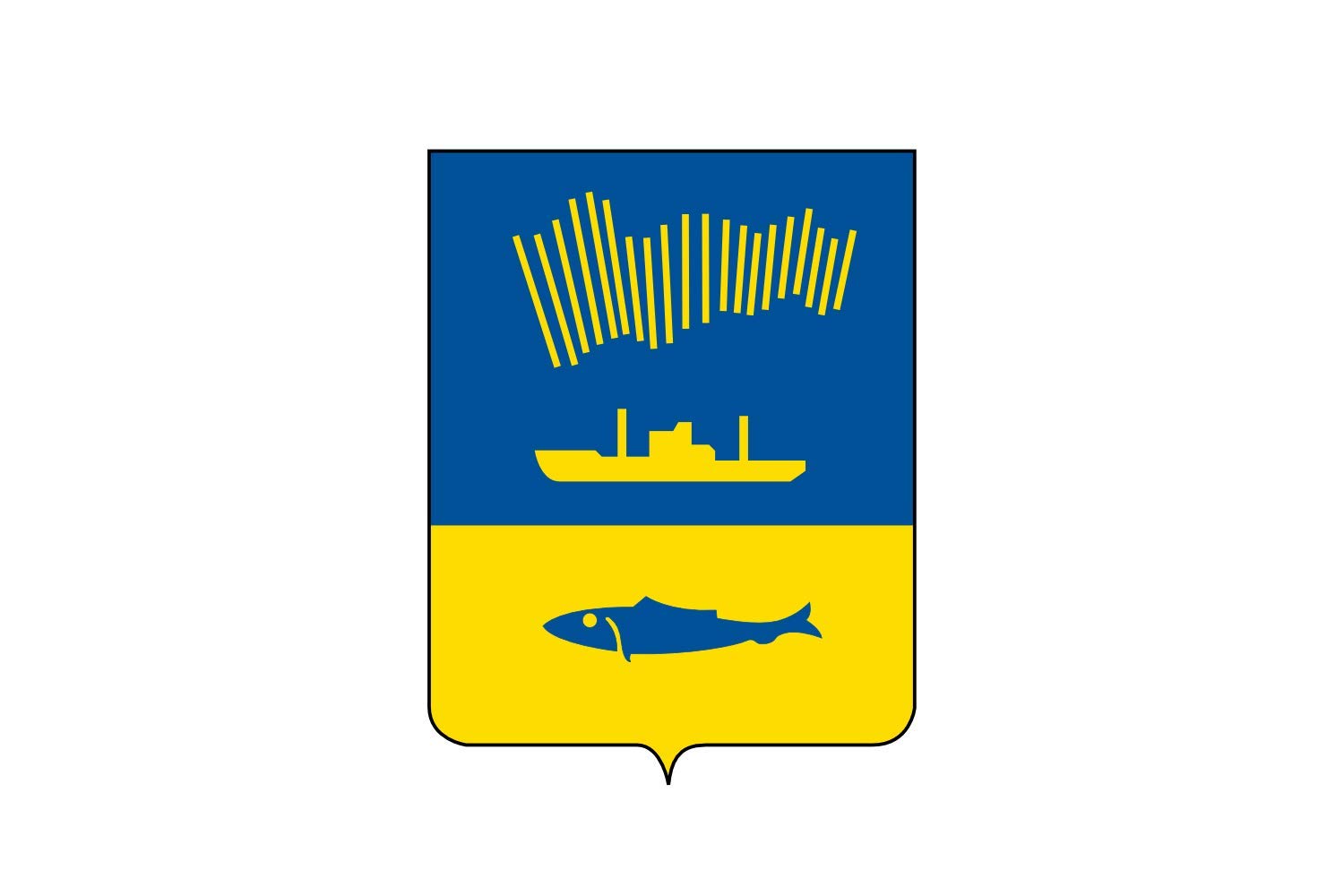 Drapeau de Mourmansk grand format fond blanc pour mât de pavillon