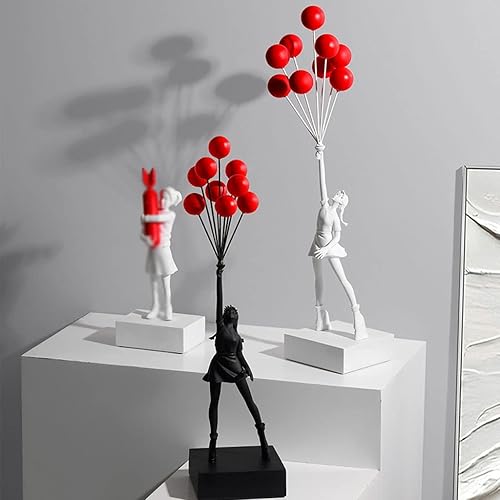 Miniatura 5 de SHUTING2020 Estatua china de feng shui escultura globo niña estatua nórdica hogar sala de estar entrada gabinete de TV creativo globo niña escultura