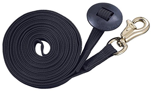 Tough 1 German Cord Cotton Lunge Line with Heavy Snap, Black