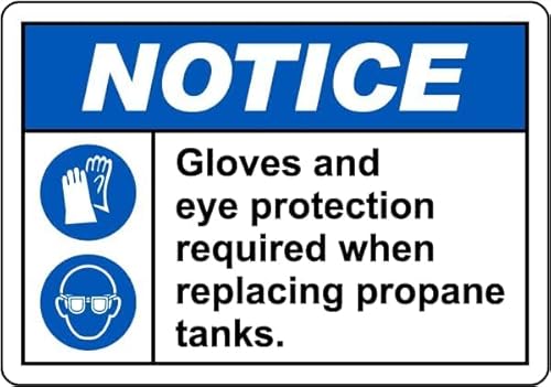 Zeasdacu Notice Propane Tanks PPE Required Sign - 8x12 inch