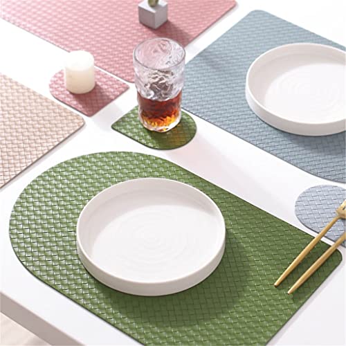 Sets de table en cuir tissé d'hôtel de luxe - Design chic pour table raffinée - 3
