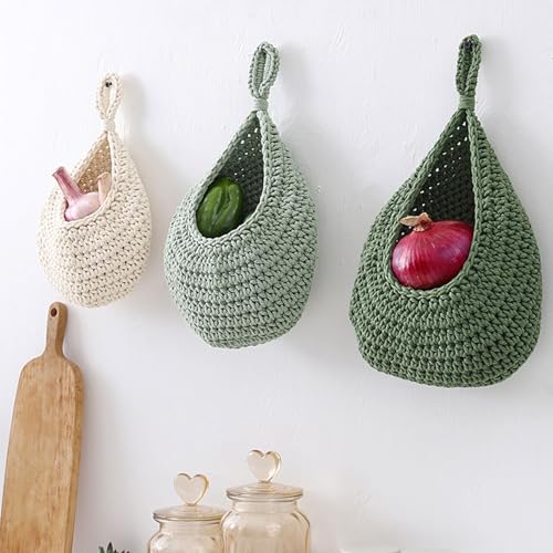 Cesta de frutas montada en la pared para decorar cocinas rústicas y guardar verduras 6
