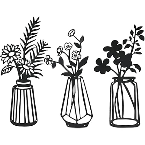Black Metal Floral Wall Decor Set Cover