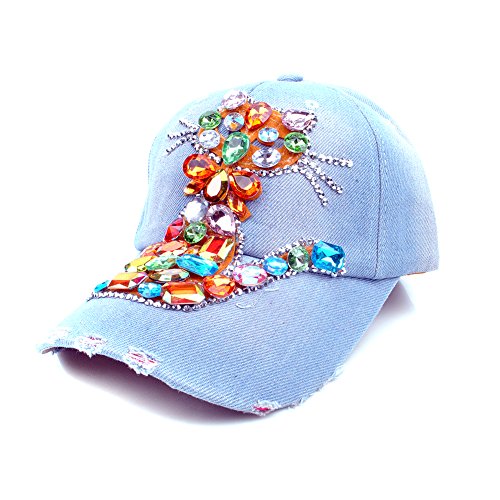 Elonmo Crystal Cat Design Womens Baseball Cap #TOP2