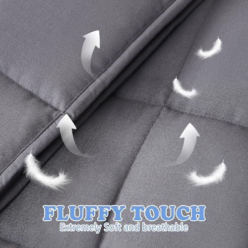 HOSUKKO Weighted Blanket - 2 lbs Grey Heavy Blanket, 36"x48", Small Size Breathable Lap Blanket by HOSUKKO - Image 3