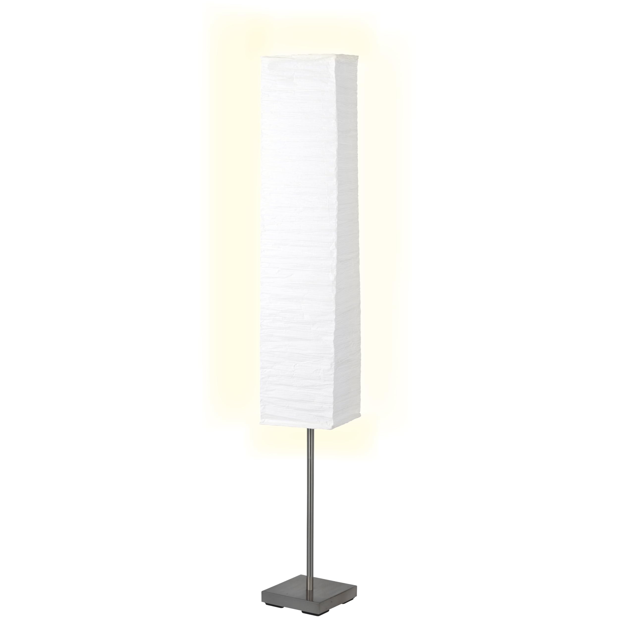 Brilliant Nerva lampa stojąca, 2-żarówkowa, 2 x E14 maksymalnie 40 W, metal/papier ryżowy, tytan/biały 92603/75