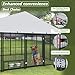BKNROIHB Spacious Outdoor Dog Kennel with Reinforced Metal Structure, Adjustable Feeders, Weatherproof Roof Cover - Ideal for Dogs, Chickens, Ducks, Geese, and Rabbits