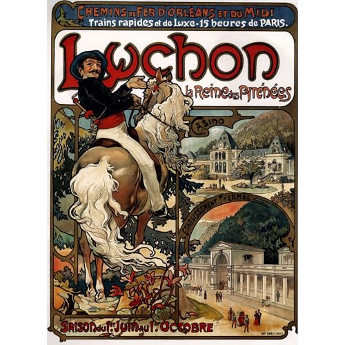 Poster Mucha Luchon grand format 76x101 cm oubliez les murs vides