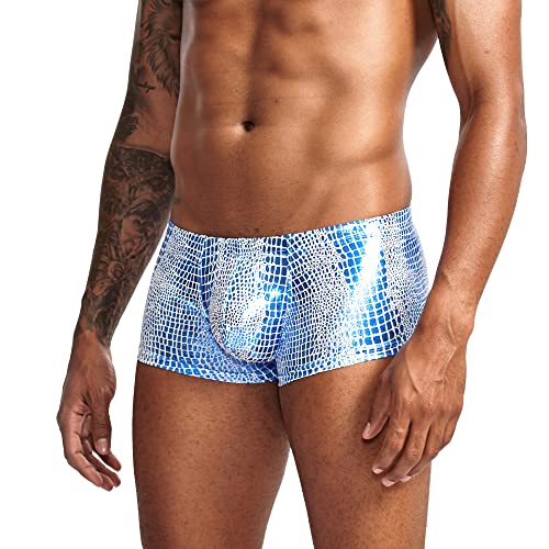 cloudmall Men's Sexy G-String Metallic Wetlook Underwear Shorts Shiny Pouch Thong Bikini Briefs2