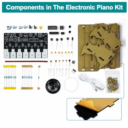 Piano electrónico de bricolaje con programación gráfica y altavoz USB para aprender 2