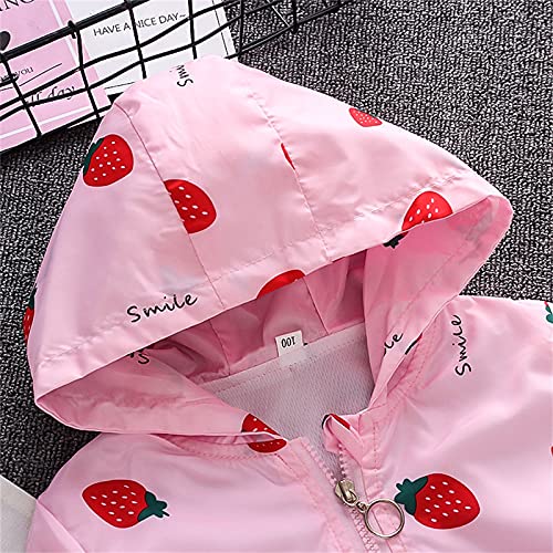 Toddler Girls Rain Jacket Hoodie Zip Up Windbreaker Coat Kids Cotton Warm Fall Winter School Raincoat with Pockets4