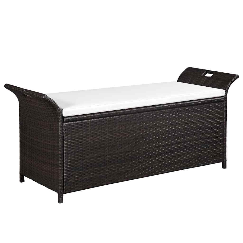 vidaXL Gartenbank Poly Rattan Bank Sitzbank Auflagenbox Kissenbox Gartentruhe