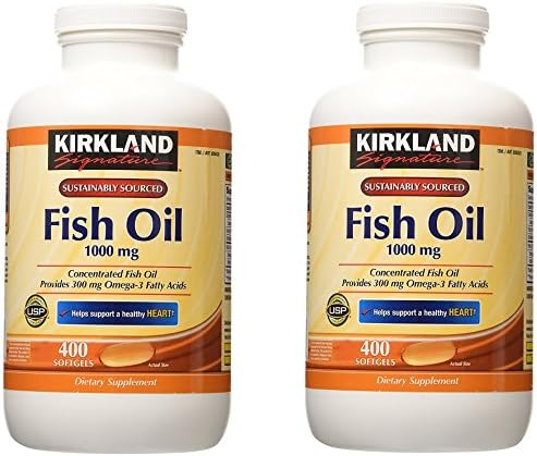 Kirkland Signature Fish Oil Concentrate with Omega-3 Fatty Acids, 1000mg, 800 Softgels