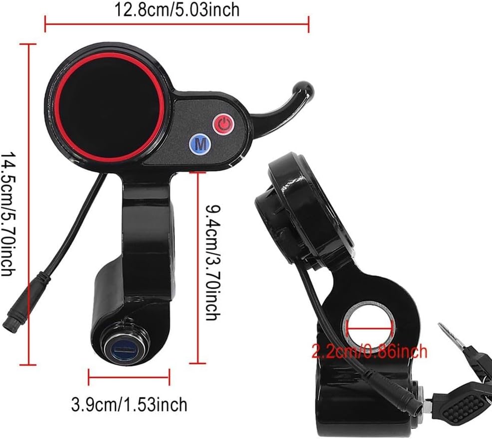 Electric Scooter LCD Display for H5 E-Scooter Thumb Throttle Speedometer, E-Bike Thumb Throttle Controller with LCD Display Panel Cycling Monitor Scooter Controller