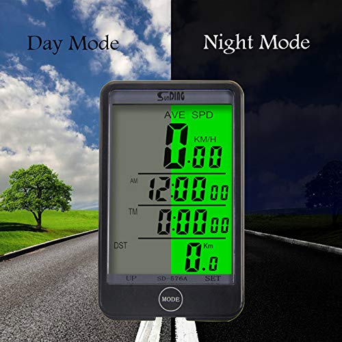 image for Bike Computer Odometers, Waterproof Backlit Cycling Computer Speedomet
