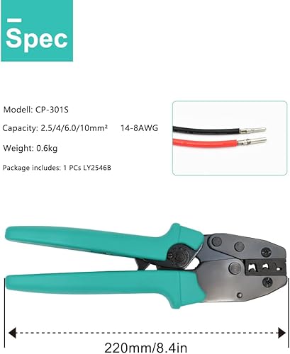 Miniatura 2 de 1412108AWG Crimpadora solar, herramienta de corte de cable fotovoltaico solar para conectores de cable solar de 2.54610mm