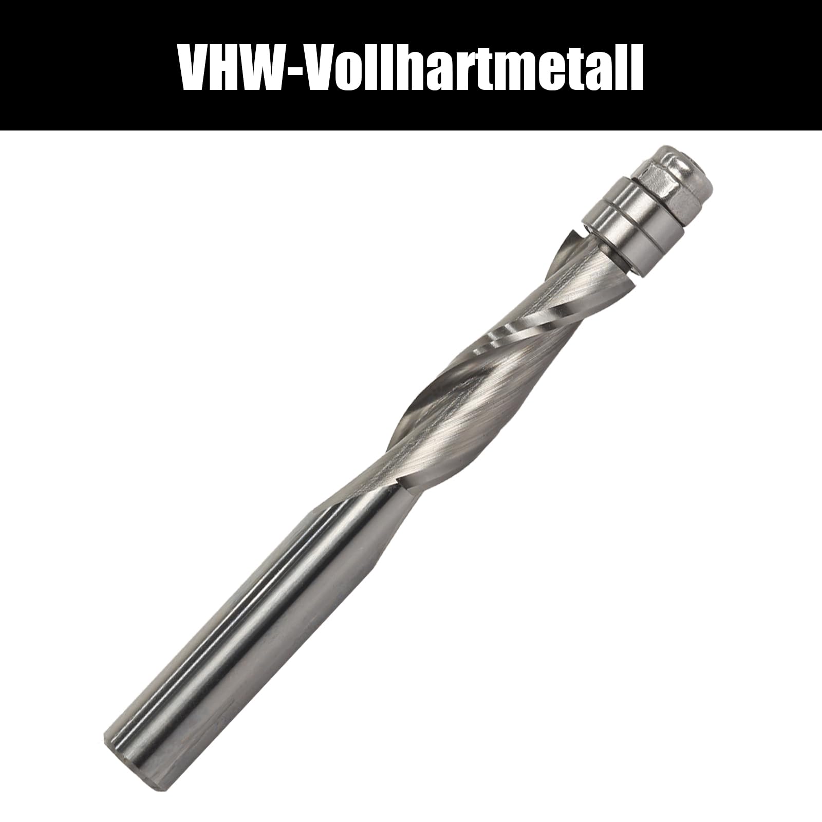 Fresa de enrasado en espiral de 8 mm, fresadora en espiral para fresadora superior, diámetro de corte de 8 mm, longitud de corte de 16,6 mm, ranura en espiral, doble rodamiento de bolas, fresa