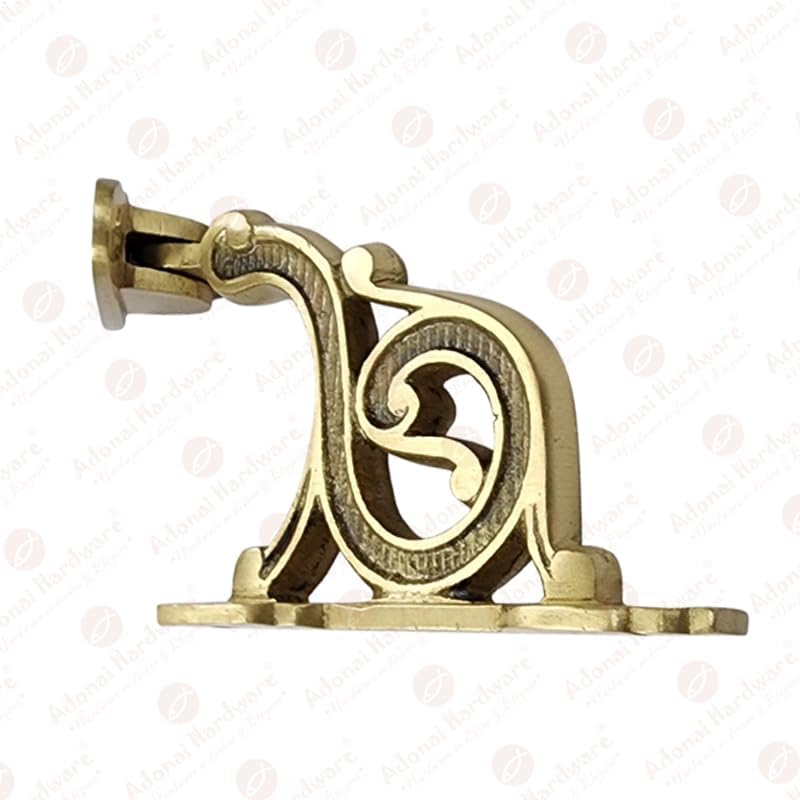 Adonai Hardware Decorative Brass Handrail Bracket (Satin Brass) - Supplied as 4 Pieces per Pack