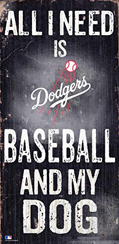 Fan Creations MLB Los Angeles Dodgers Unisex Los Angeles Dodgers Baseball and My Dog Sign, Team Color, 6 x 12