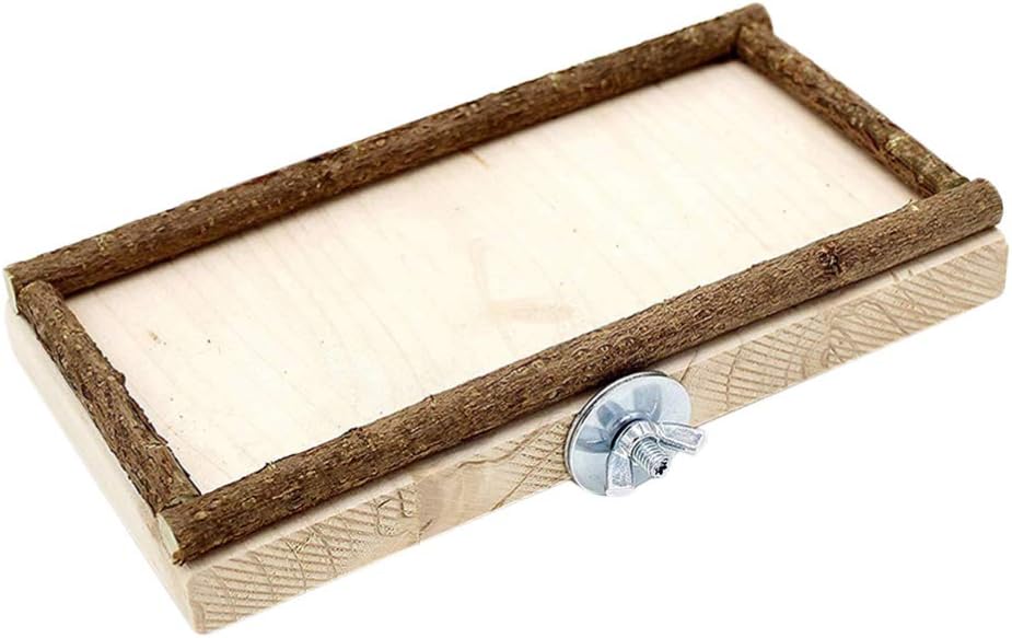 POPETPOP Bird Perch Stand Platform Natural Wood Playground Playing Board - Platform Bird Feeder Hamster Springboard Small Animals Parrot…