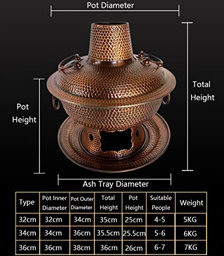 Olla caliente tradicional de cobre para Shabu 36cm miniatura 6