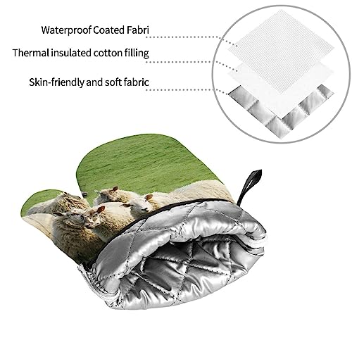 Sheep And Lambs Oven Mitts And Pot Holders Set Of 4, Kitchen Cooking Bbq Heat Resistant Non-Slip Oven Gloves And Pad Sets #TOP7