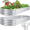 FORTUNO 2 Pack Galvanized Raised Garden Bed Box