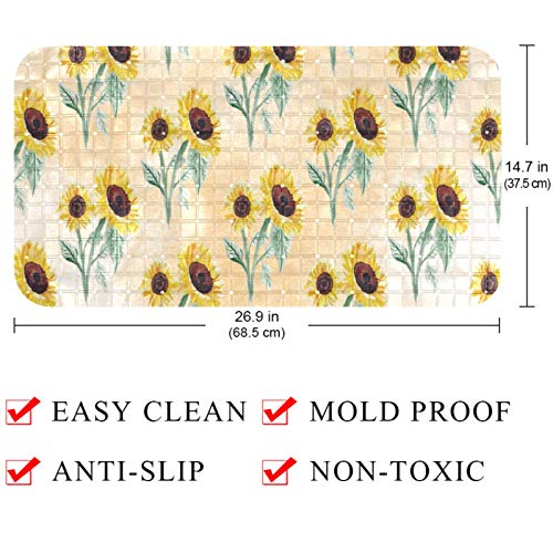 Alfombrilla de ducha Bennigiry de diseño exclusivo con estampado de girasol 5