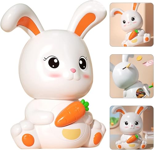 Miniatura 7 de Totority Alcancía de conejo, zanahoria, conejito, monedero, lindo conejo, ahorro de dinero, estatuilla de animal del zodiaco para Año Nuevo,