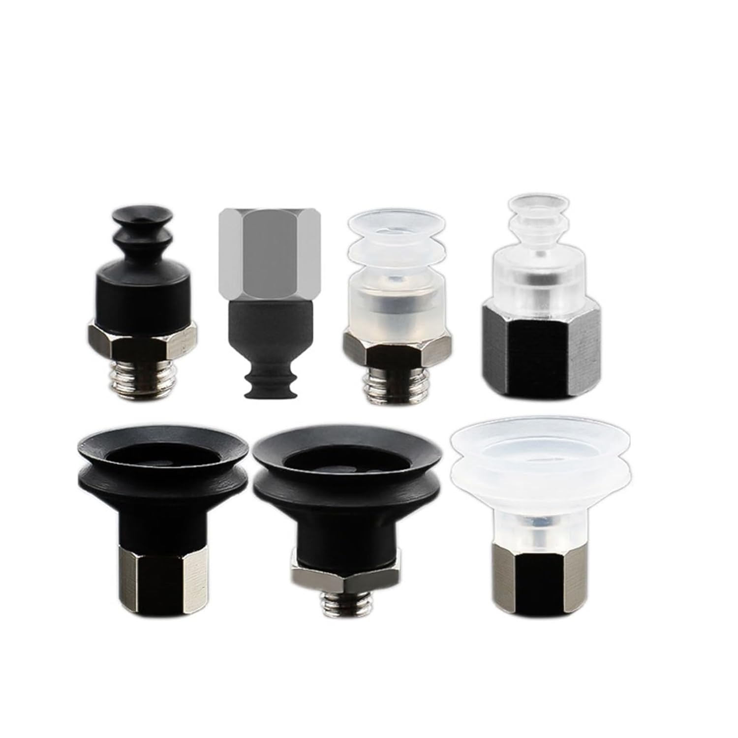 1PCS ZP3-T04/06/08/10/13BMS/MBN-A5/B5 Black Double Layer Rubber Round M5 Thread White Vacuum Suction Sucker Cup(ZP3-T04BMN-B5)