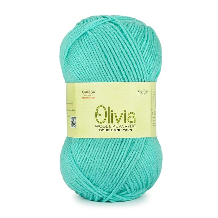 Ganga Olivia Hand Knitting and Crochet Yarn (Medium Turquoise) (100gms) Acrylic