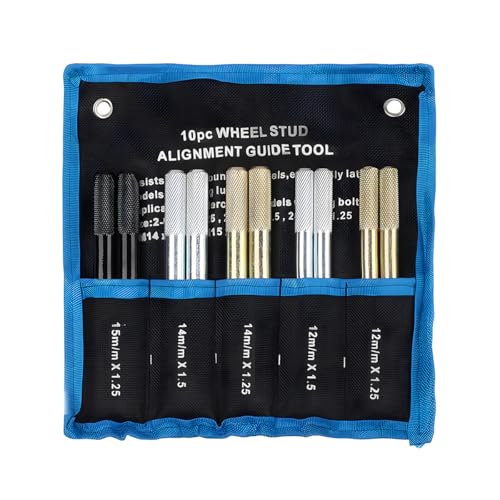 Ywdiml Car Wheel Alignment Pin, 10PCS Vehicle Wheel Hanger Alignment Pin Guide Tool, M14 x 1.5/1.25 M12 x 1.5/1.25 M15 x 1.25 Automotive Mechanic Tool, Universal for SUV RV Truck