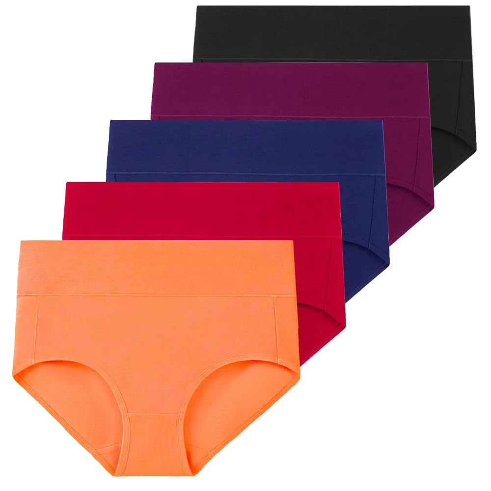 Mutande in Cotone per Donne per Flusso Abbondante Protezione Extra Slip Post-Parto Elastici Traspiranti Assorbenti Comode a Prova Di perdite Confezione da 5 Multipack 3Xl