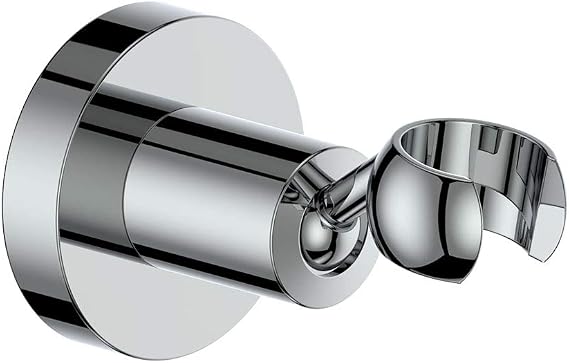 All Brass Adjustable Wall Mount Handheld Shower Bracket Holder (Round, Chrome)